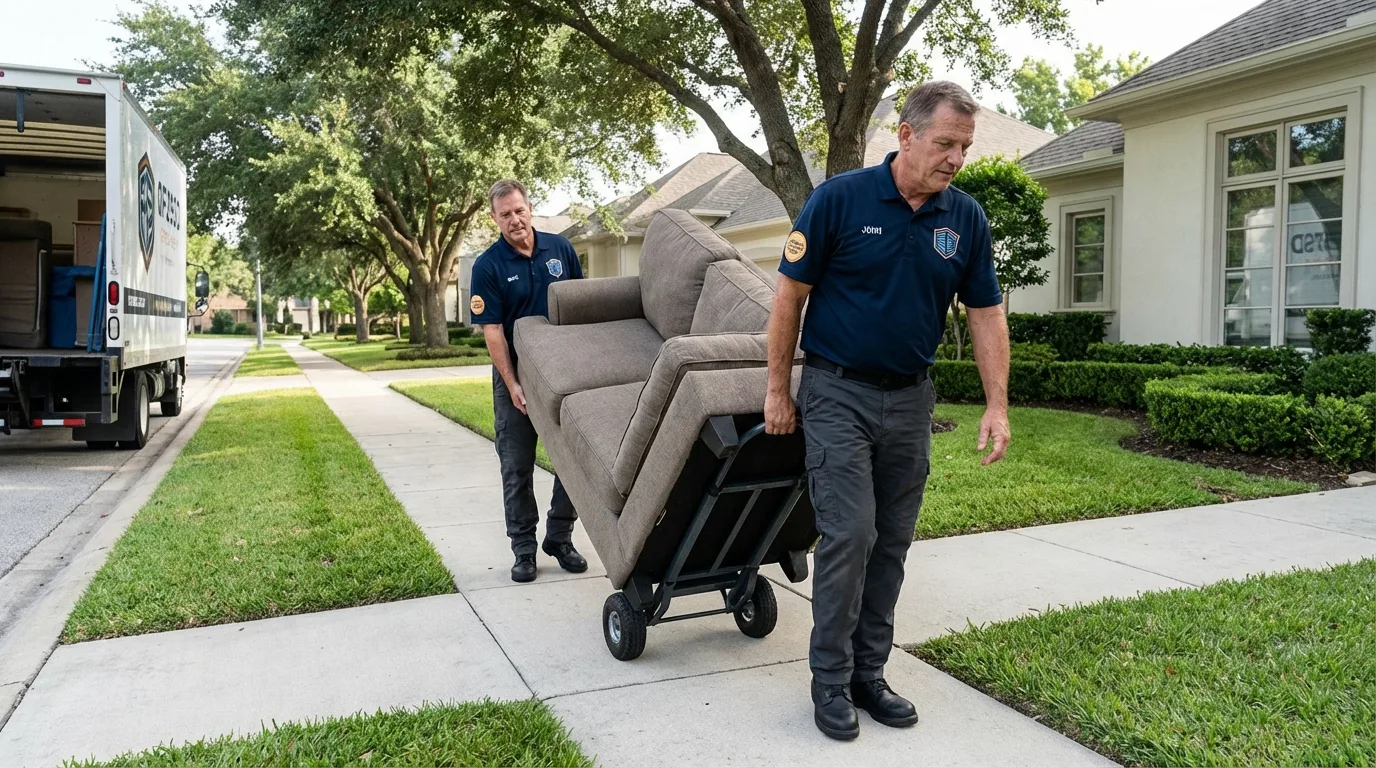 Local residential moving crew loading furniture in Folkston, GA